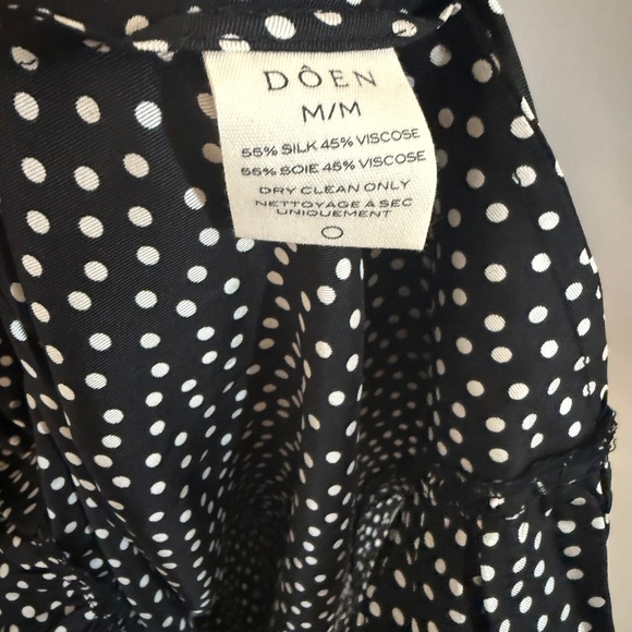 Doen Silk Blend Midi Dress in Polka Dot, Size M - Picture 11 of 13